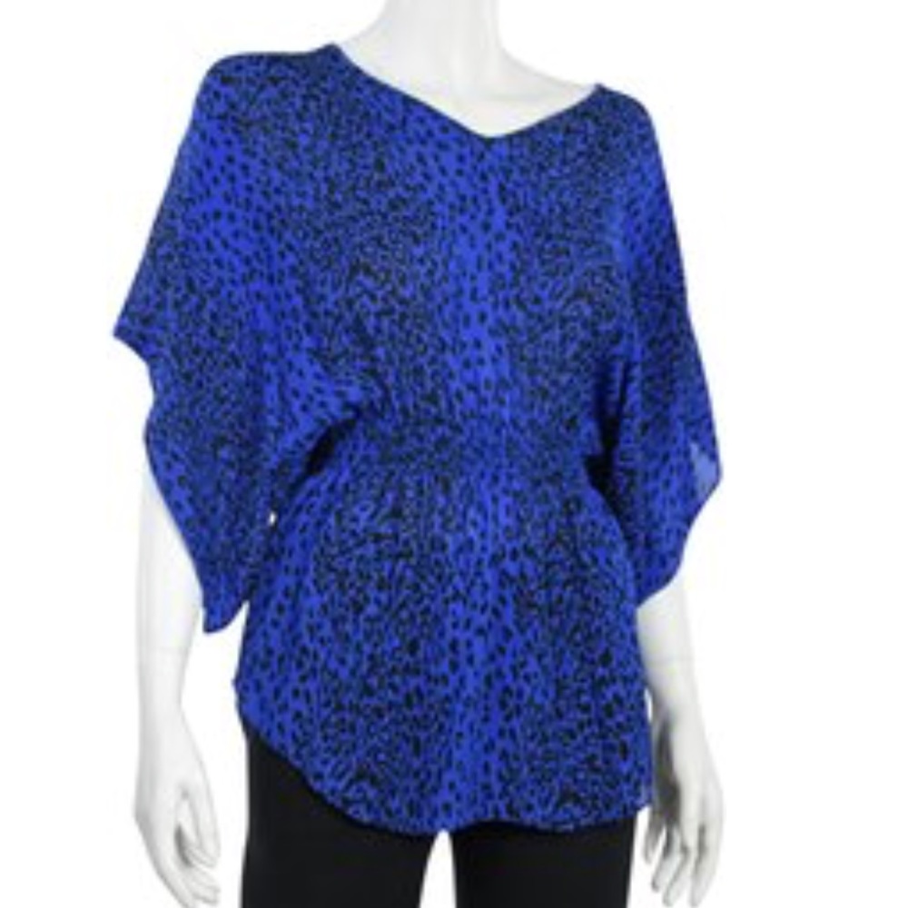 Parker royal blue leopard top size small